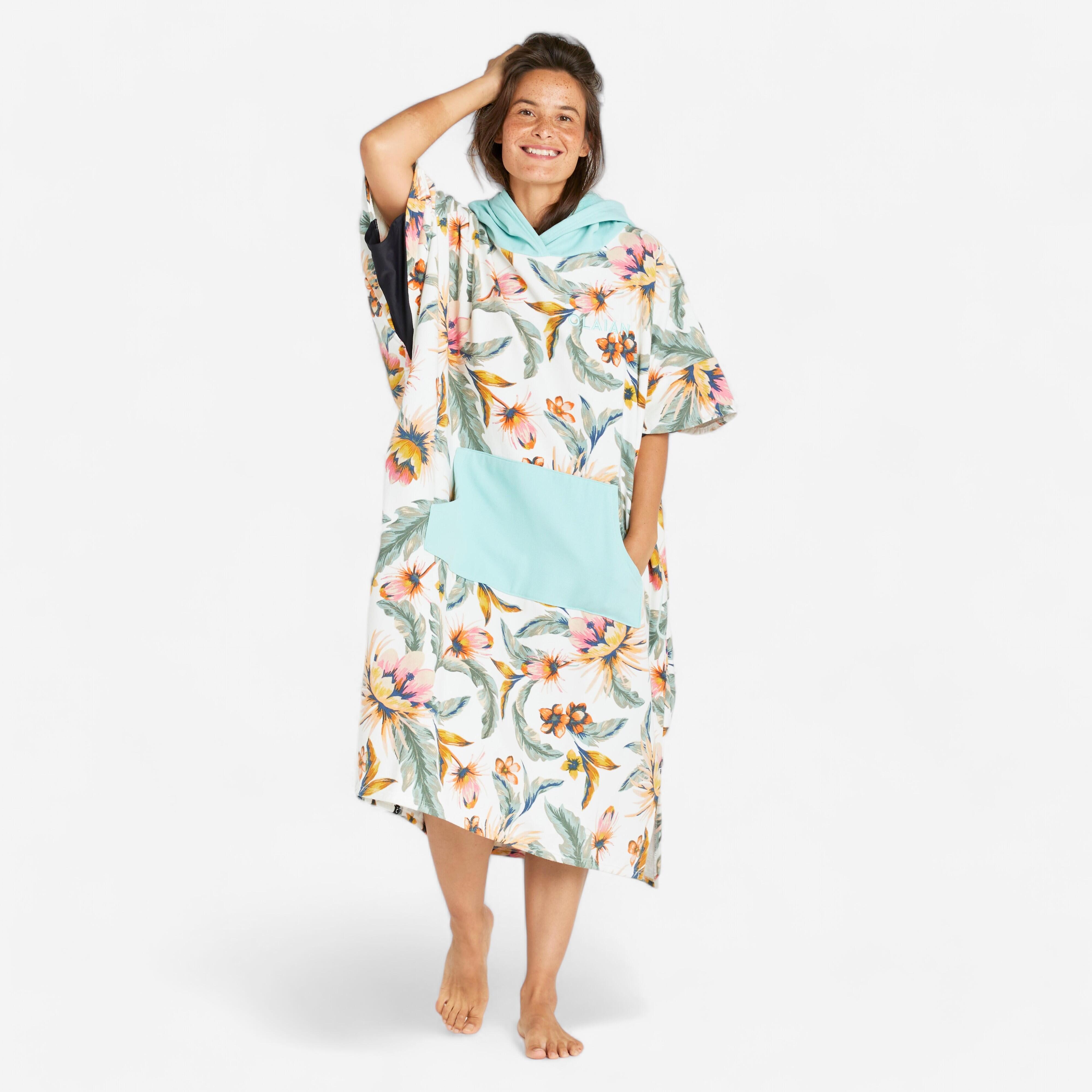 Poncho surf Adulte 500 Bora vert bleu OLAIAN Decathlon
