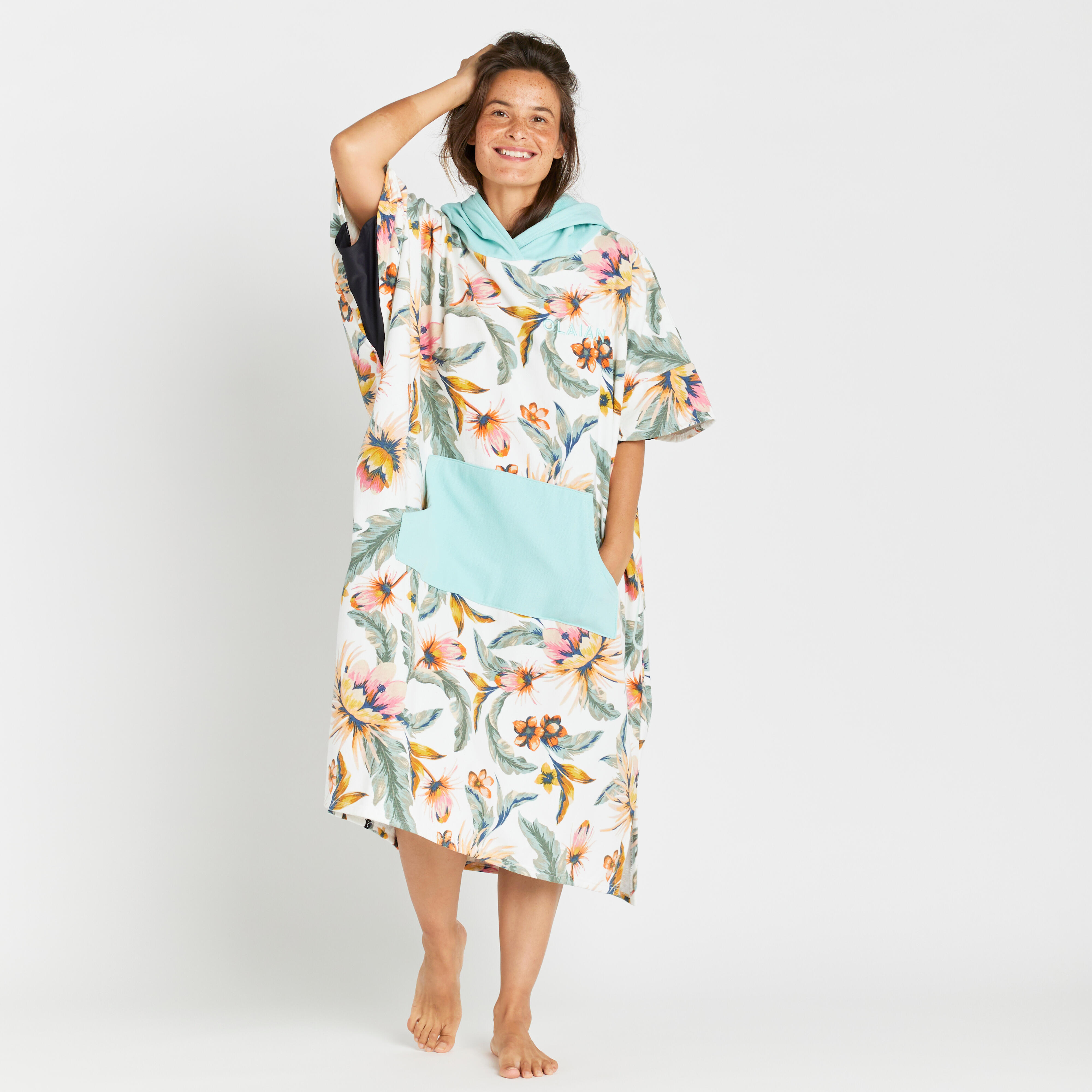 Poncho da surf per adulti - 500 Belly bianco