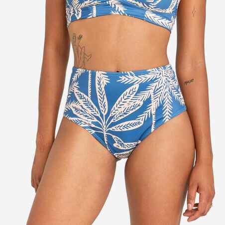 Women's high-waisted briefs swimsuit bottoms - Romi palmer blue