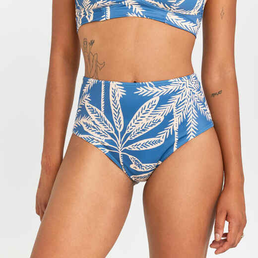 
      Women's high-waisted briefs swimsuit bottoms - Romi palmer blue
  