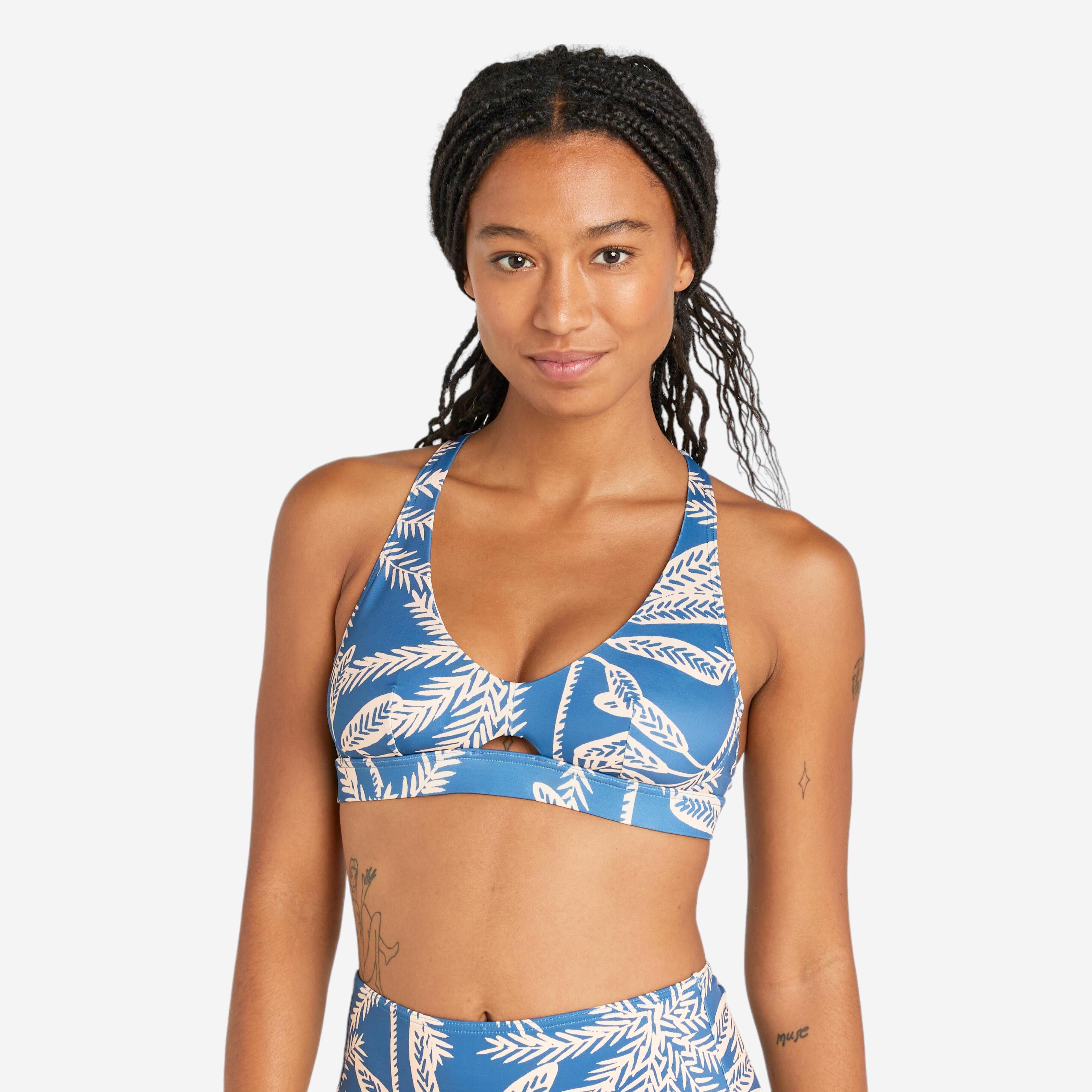 Women s bralette swimsuit top Agatha palmer blue