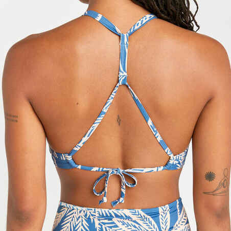 Women's bralette swimsuit top - Bea palmer blue
