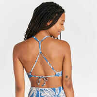 Women's bralette swimsuit top - Bea palmer blue