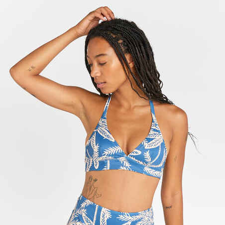 Women's bralette swimsuit top - Bea palmer blue