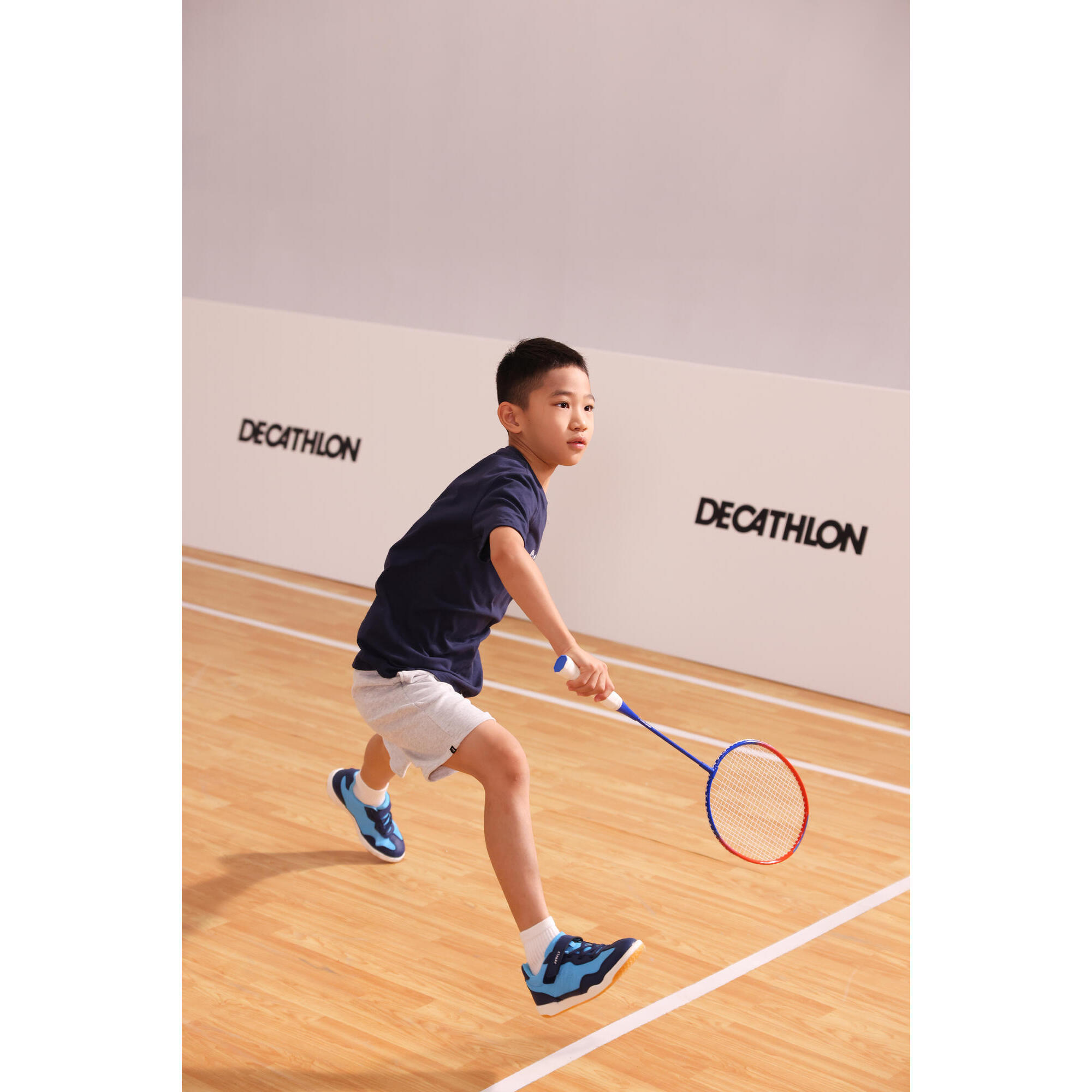 BR100 Children's 90g Aluminium Badminton Racket - Blue/Red