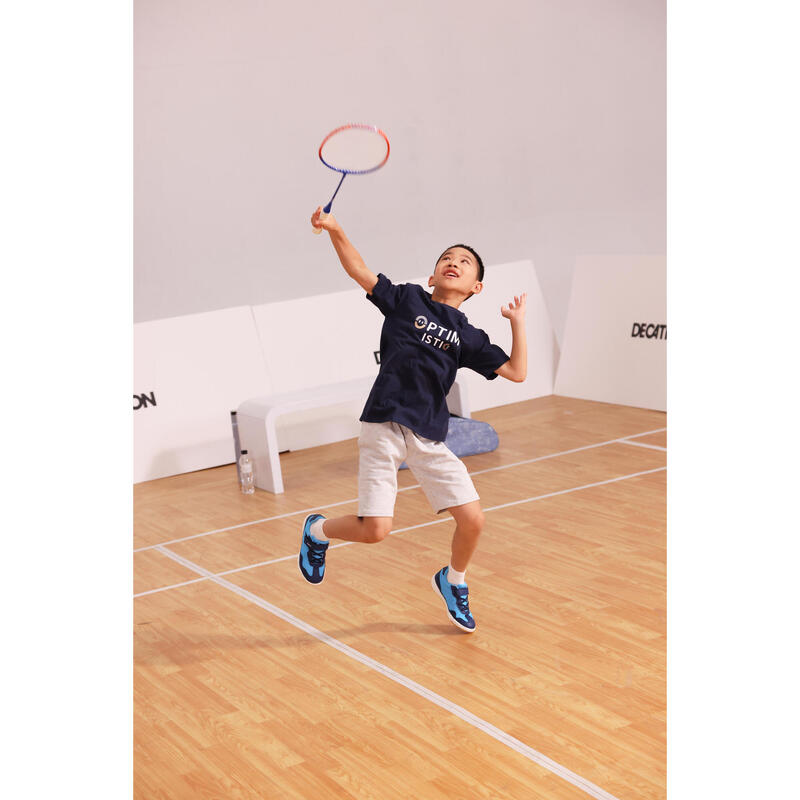 Badmintonracket voor kinderen BR100 aluminium blauw rood 90 g