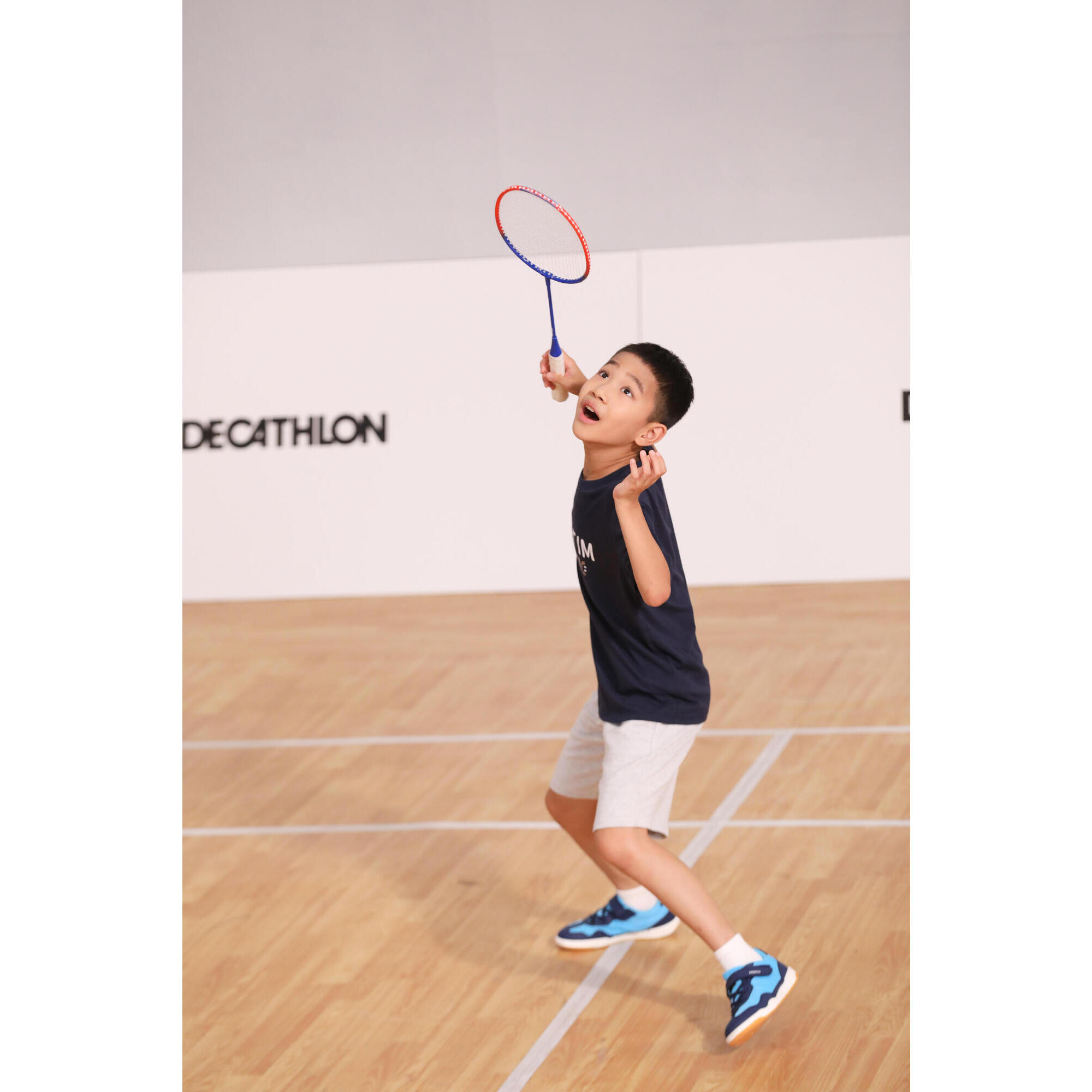 BR100 Children's 90g Aluminium Badminton Racket - Blue/Red