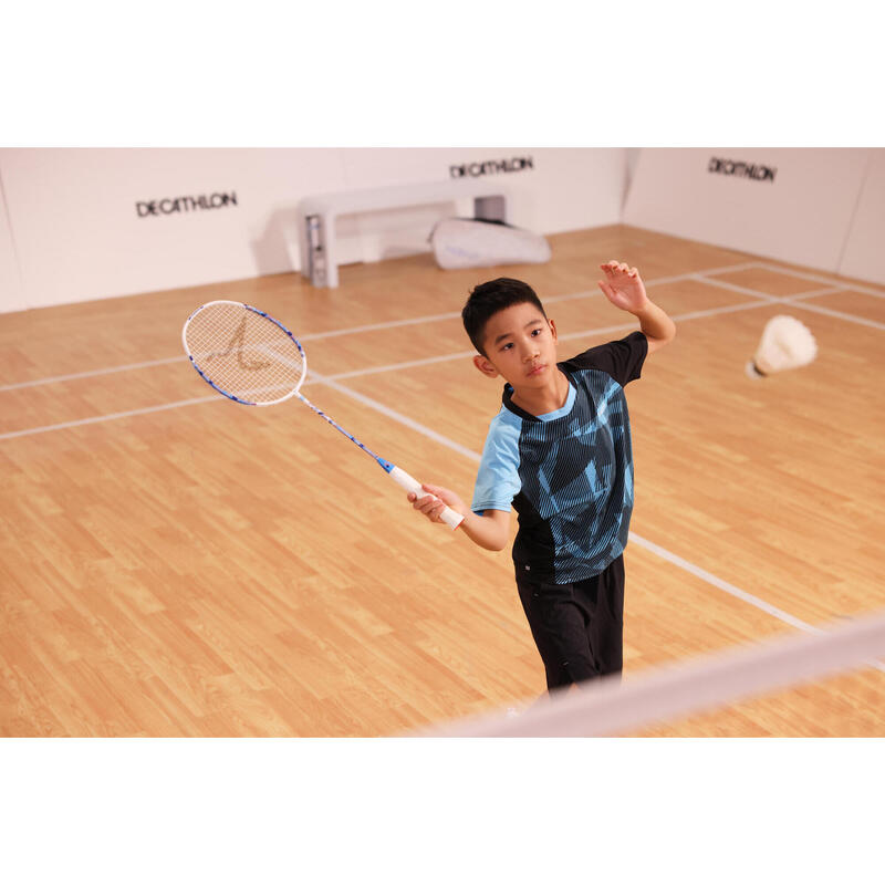 LITE Badminton T-shirt 560 Junior Black Aqua