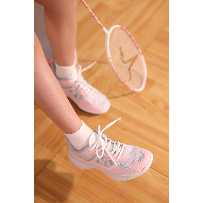  青少年羽球鞋 BS 560 LITE - - 粉紅色／灰藍色