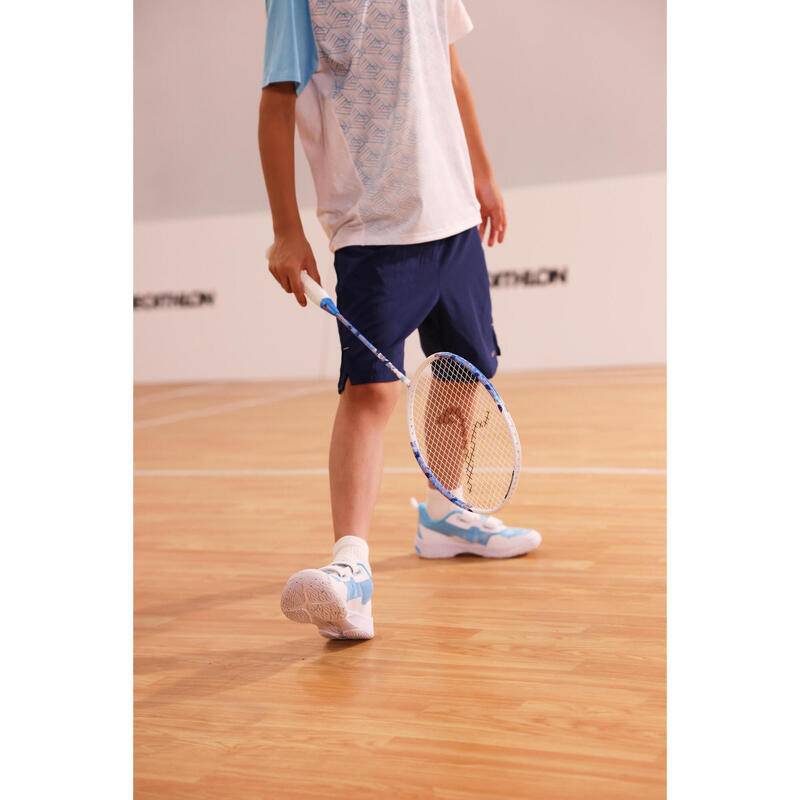 JUNIOR BADMINTON SHOES BS LITE 560 KID WHITE AQUA