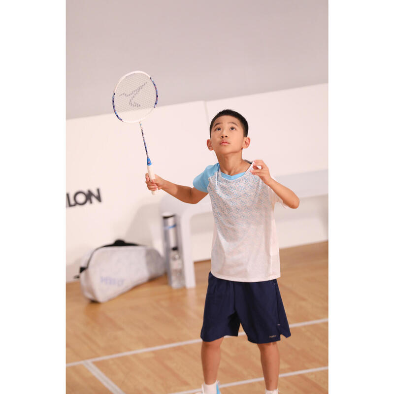 LITE Badminton T-shirt 560 Junior Aqua White