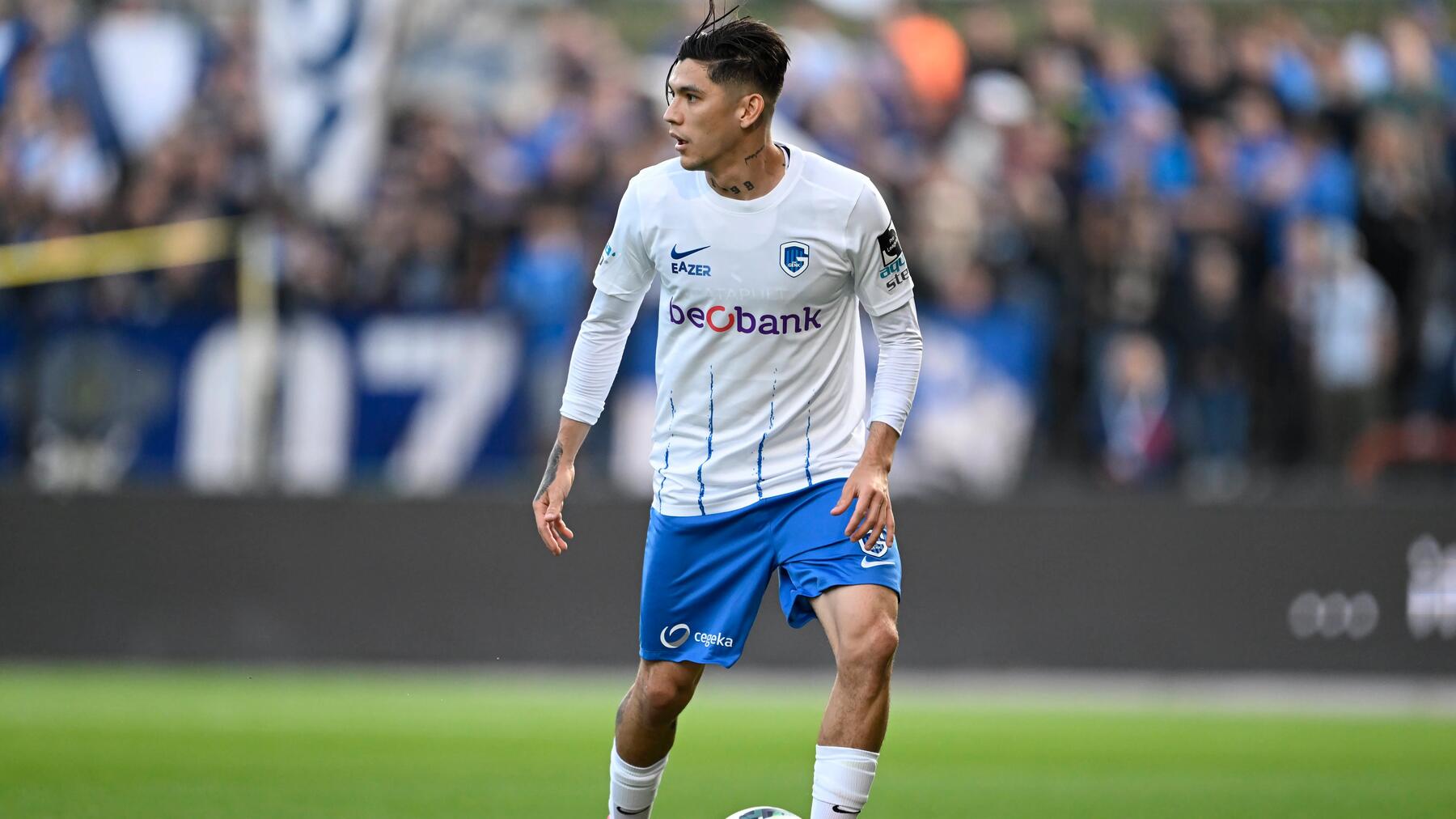 Profvoetballer tijdens een wedstrijd