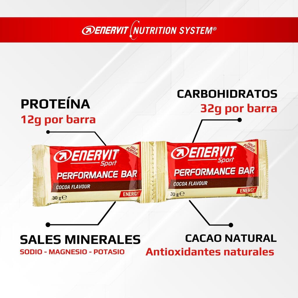 x2 Barras de proteína de 30g con 12g de proteína sabor a cacao Enervit