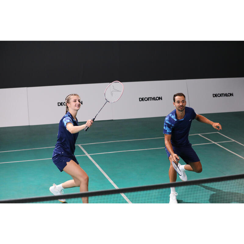 Badmintonshirt voor heren LITE 560 marineblauw aqua