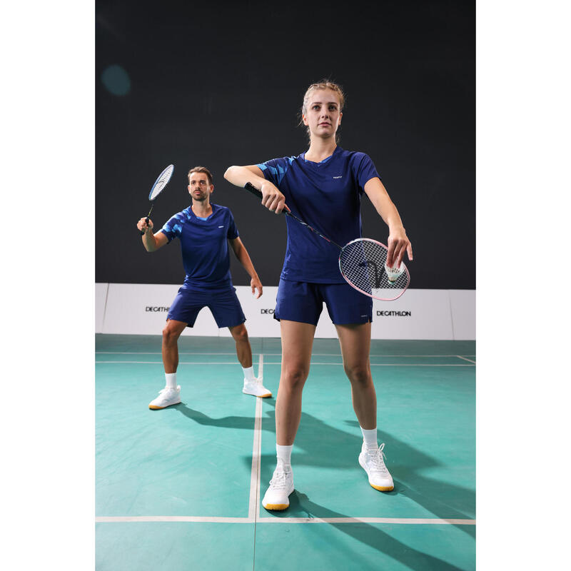 Damen Badminton T-Shirt - 560 navy/aqua 