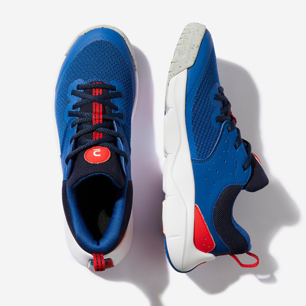 Chaussures multisport lacets légères enfant mixte, Playful Fast Bleu et rouge