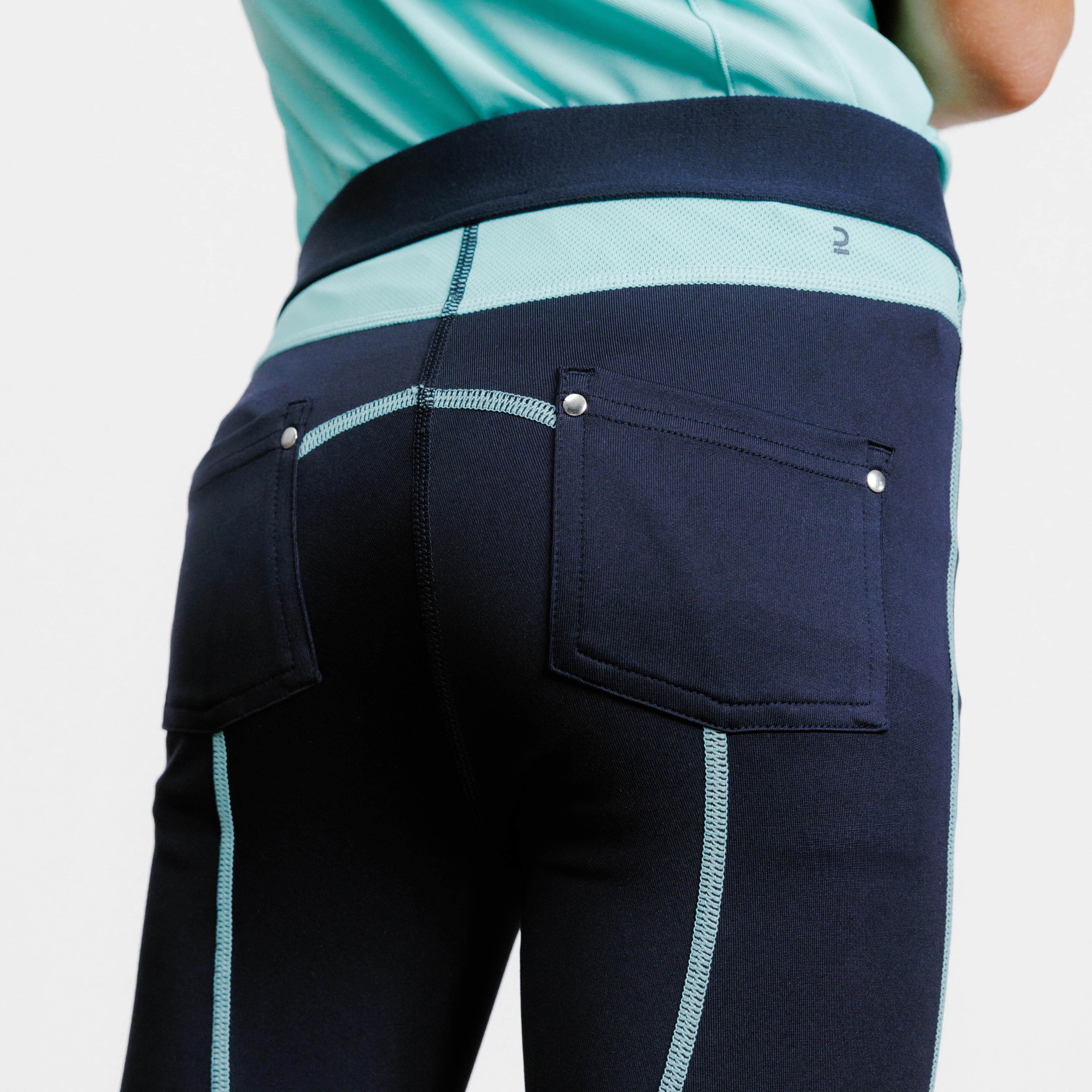 Legging d'équitation léger enfant - 100 bleu - FOUGANZA