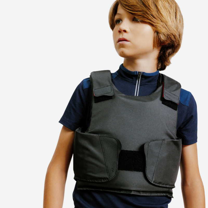 Gilet de protection equitation Enfant 100 noir pour les clubs et collectivites Decathlon Pro