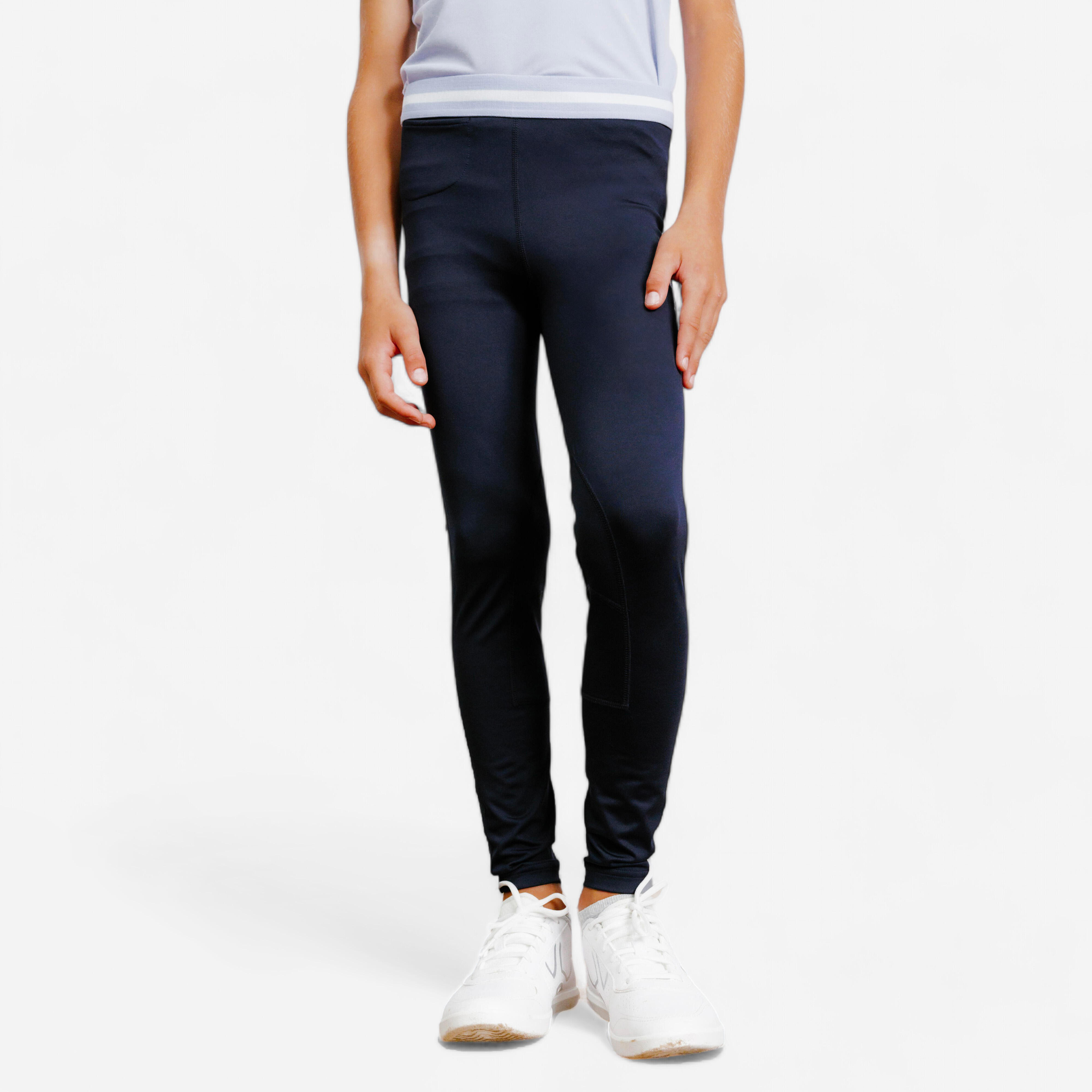 Kids' Horse Riding Lightweight Leggings - 100 Blue/Purple - FOUGANZA
