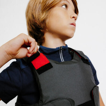 Жилет захисний дитячий 100 для кінного спорту чорний