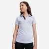 Reit-Poloshirt 500 Mesh kurzarm Kinder lila