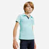 Bērnu jāšanas polo T krekls ar īsām piedurknēm “500”, tumši zils, tirkīza