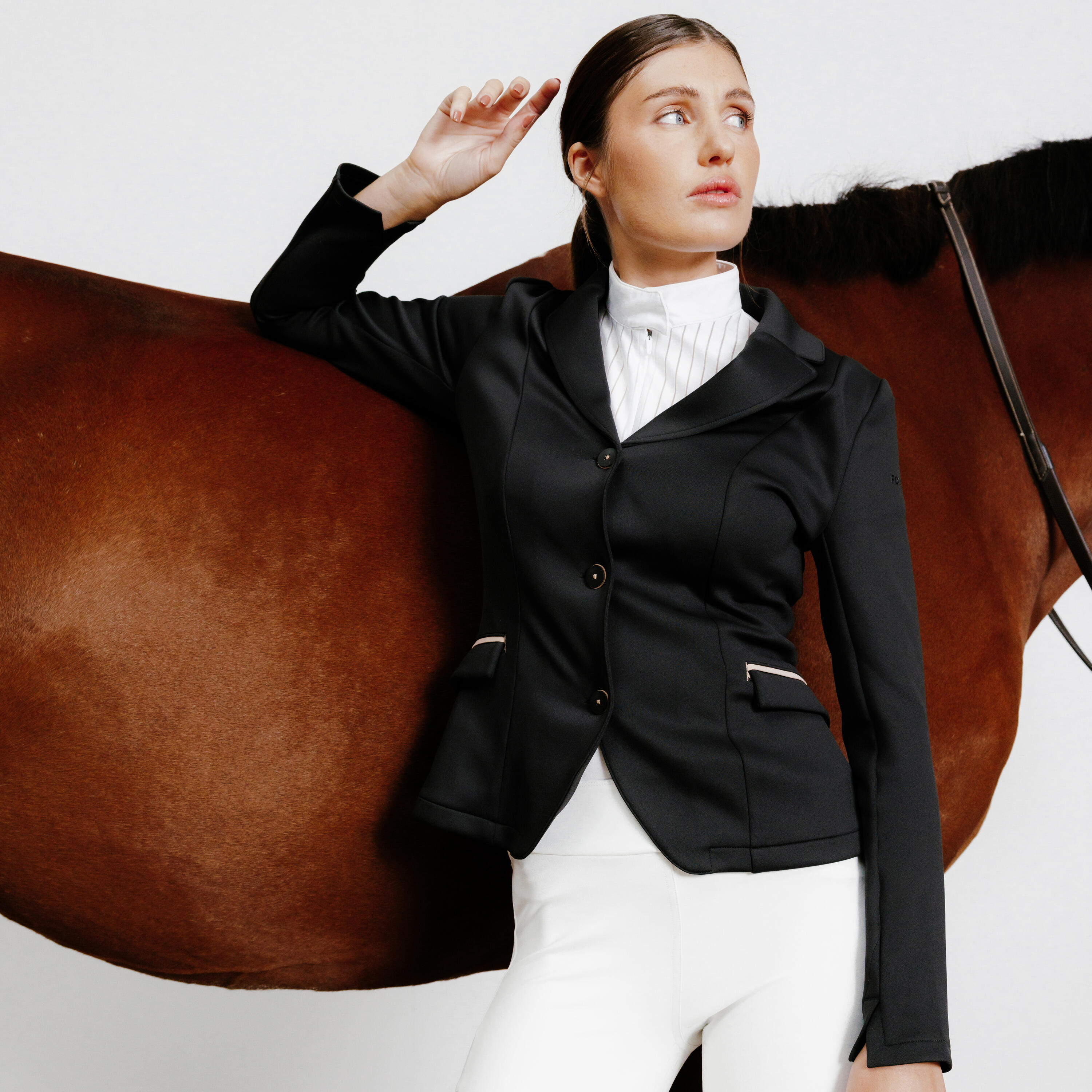 Women's Horse Riding Show Jacket - Black 4/8