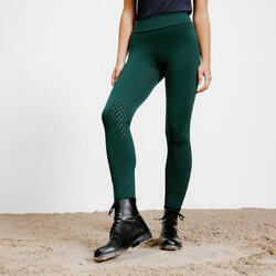 Leggings de Equitação Full Grip Mulher 500 Verde