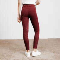 Women's Horse Riding Full Grip Jodhpurs 900 - Burgundy