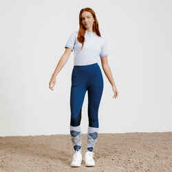 Women's Horse Riding Leggings 100 Light - Blue