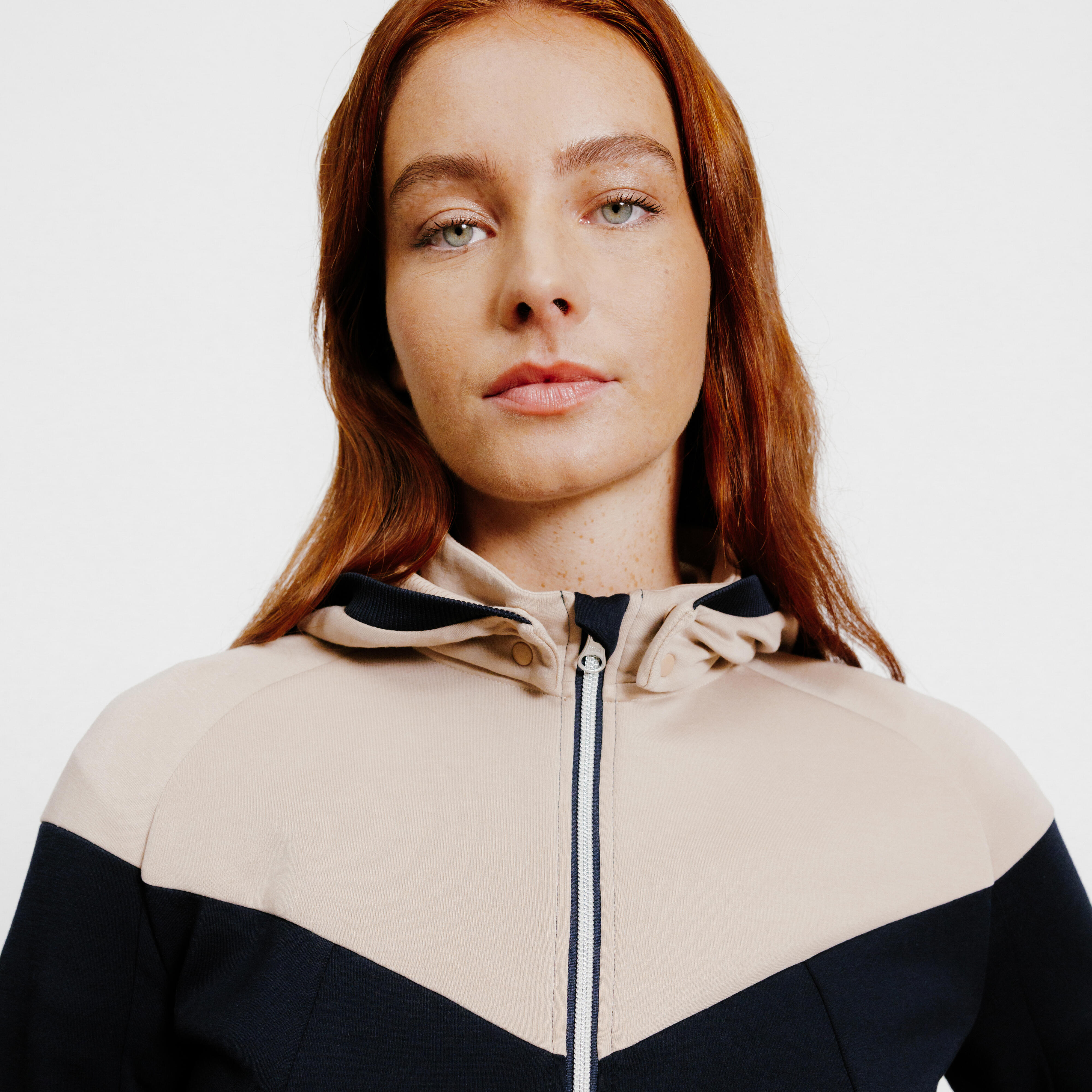 Women&amp;#39;s Zipped Horse Riding Sweatshirt 900 - Navy/Nougat FOUGANZA ...