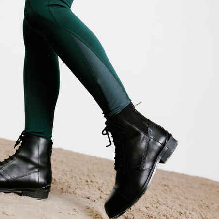 Women's Horse Riding Full Grip Leggings 500 - Green