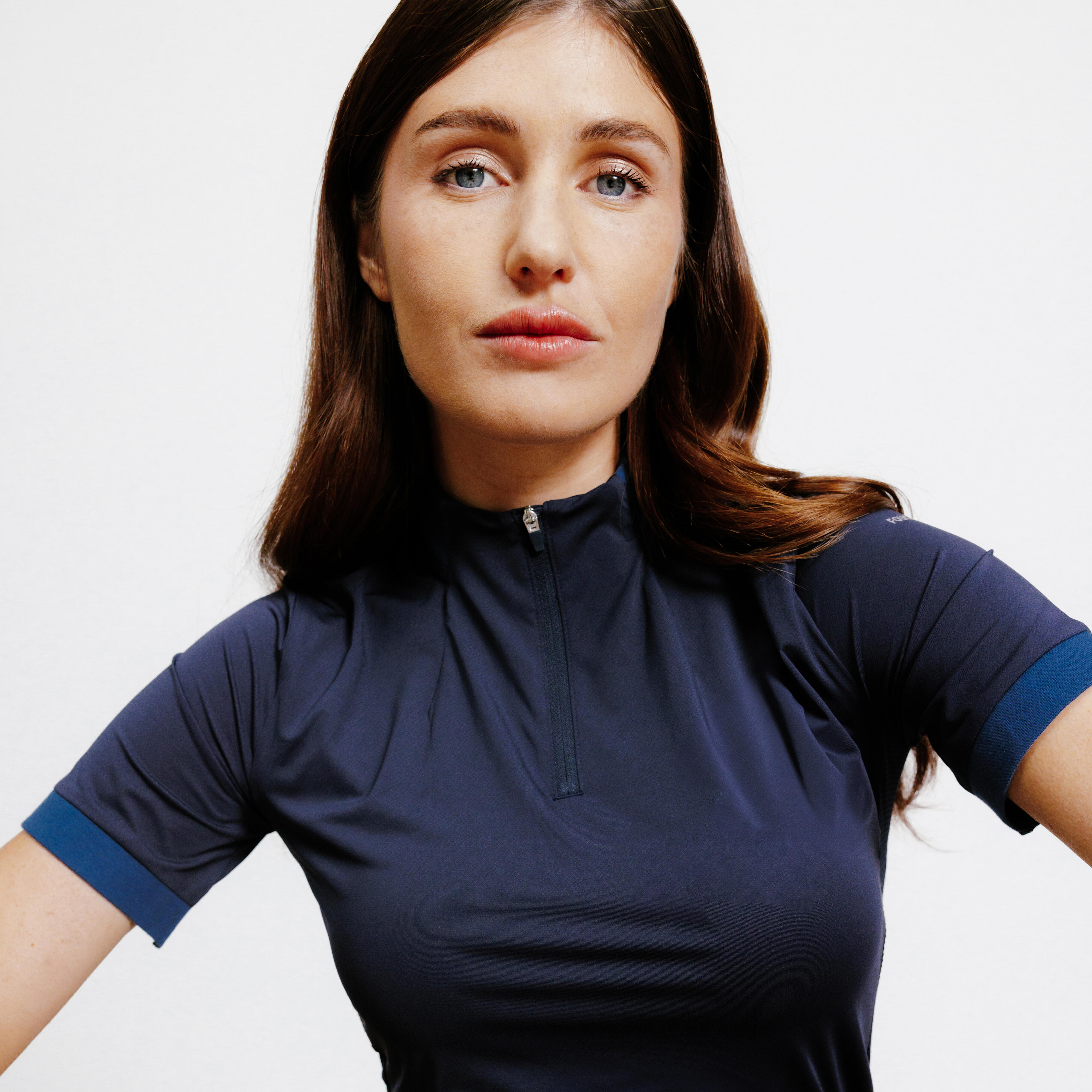 Women's short-sleeved riding polo - Heritage navy