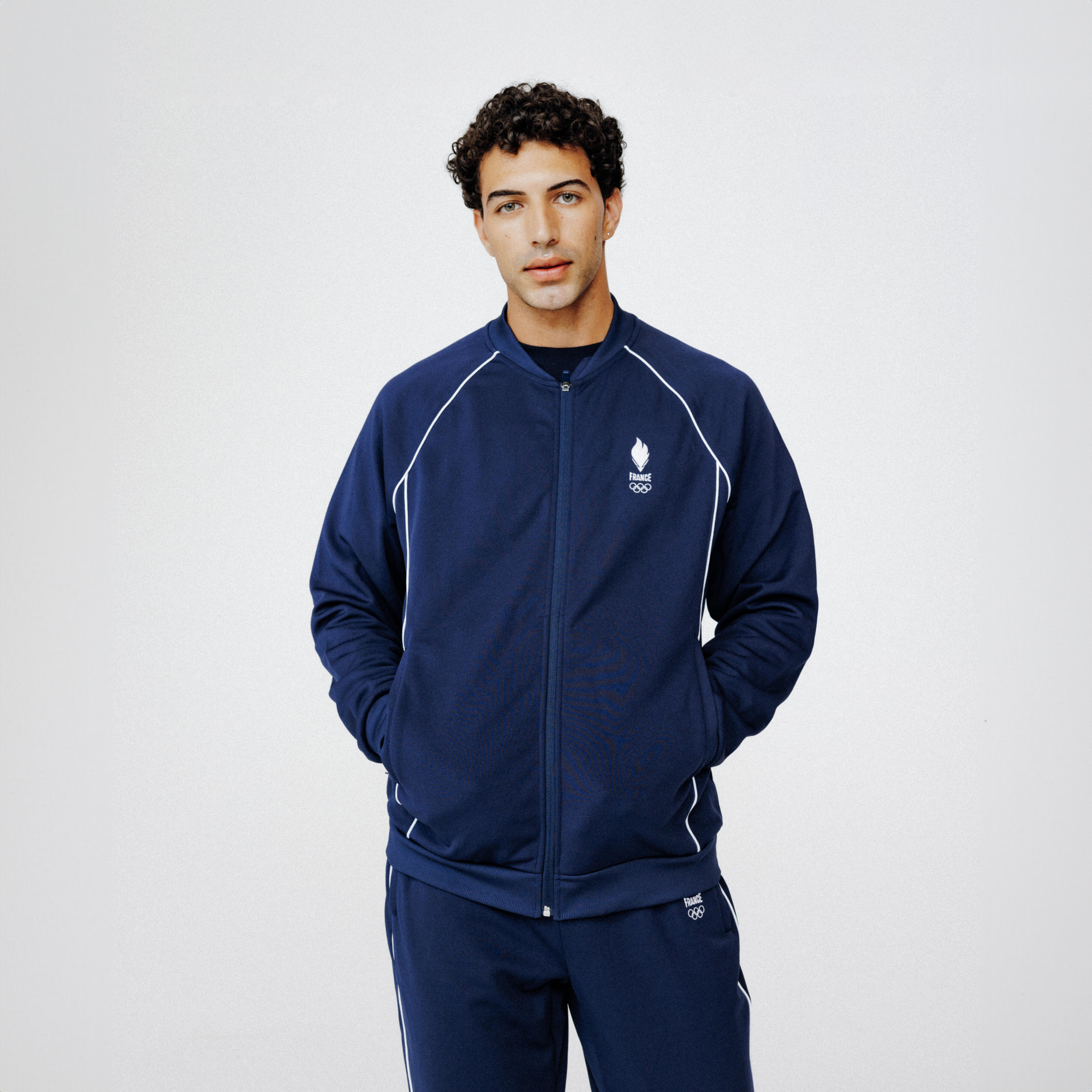 Equipe De France Olympique - Veste De Survêtement Equipe De France Olympique Adulte Mixte Bleu - Veste - Jeux Olympiques Paris 2024 - Bleu - 52 2xl -