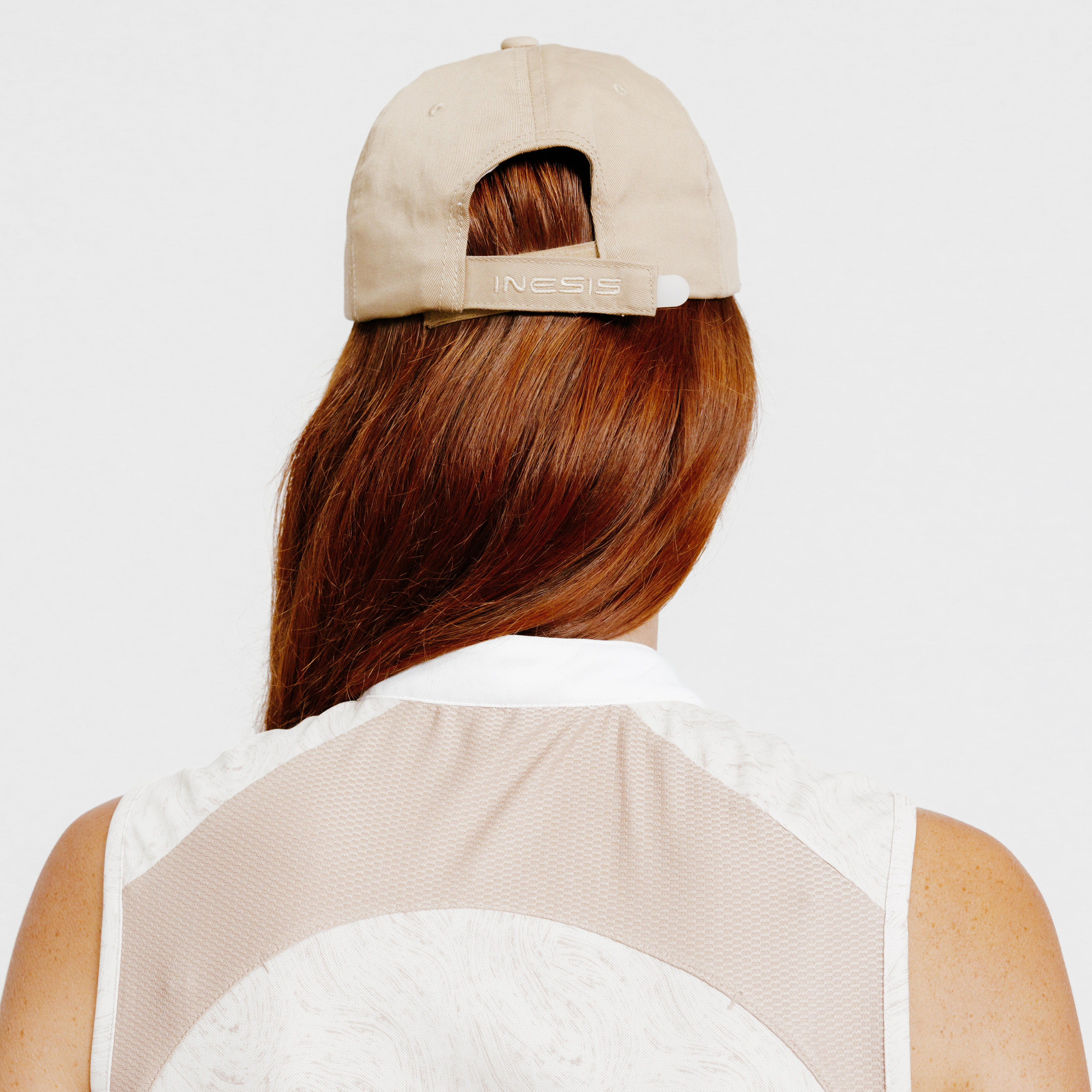 Women's Horse Riding Tank Top 500 Mesh - Beige Print