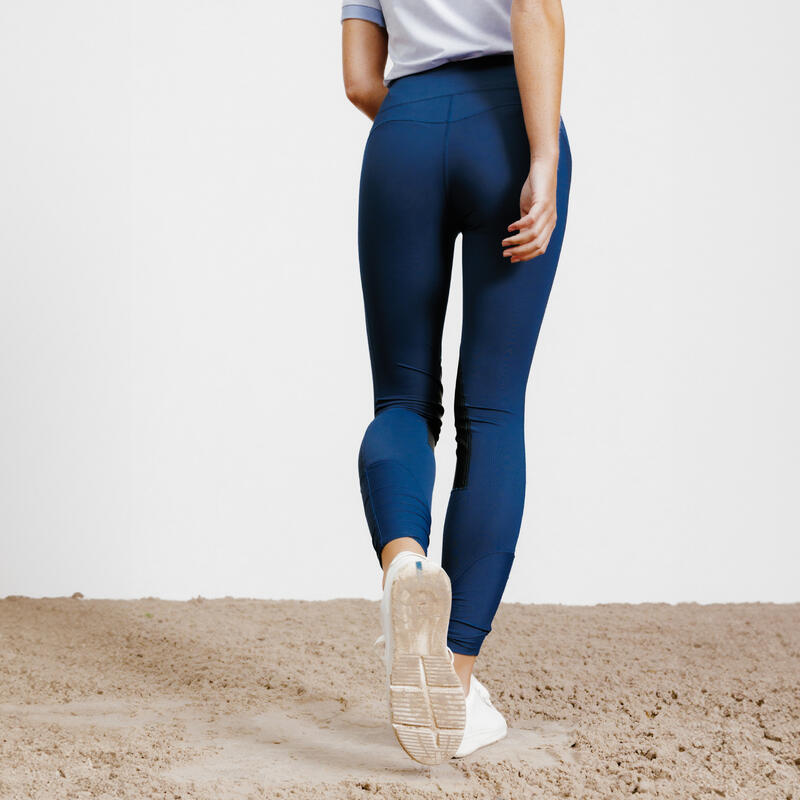 Leggings equitazione donna 100 blu