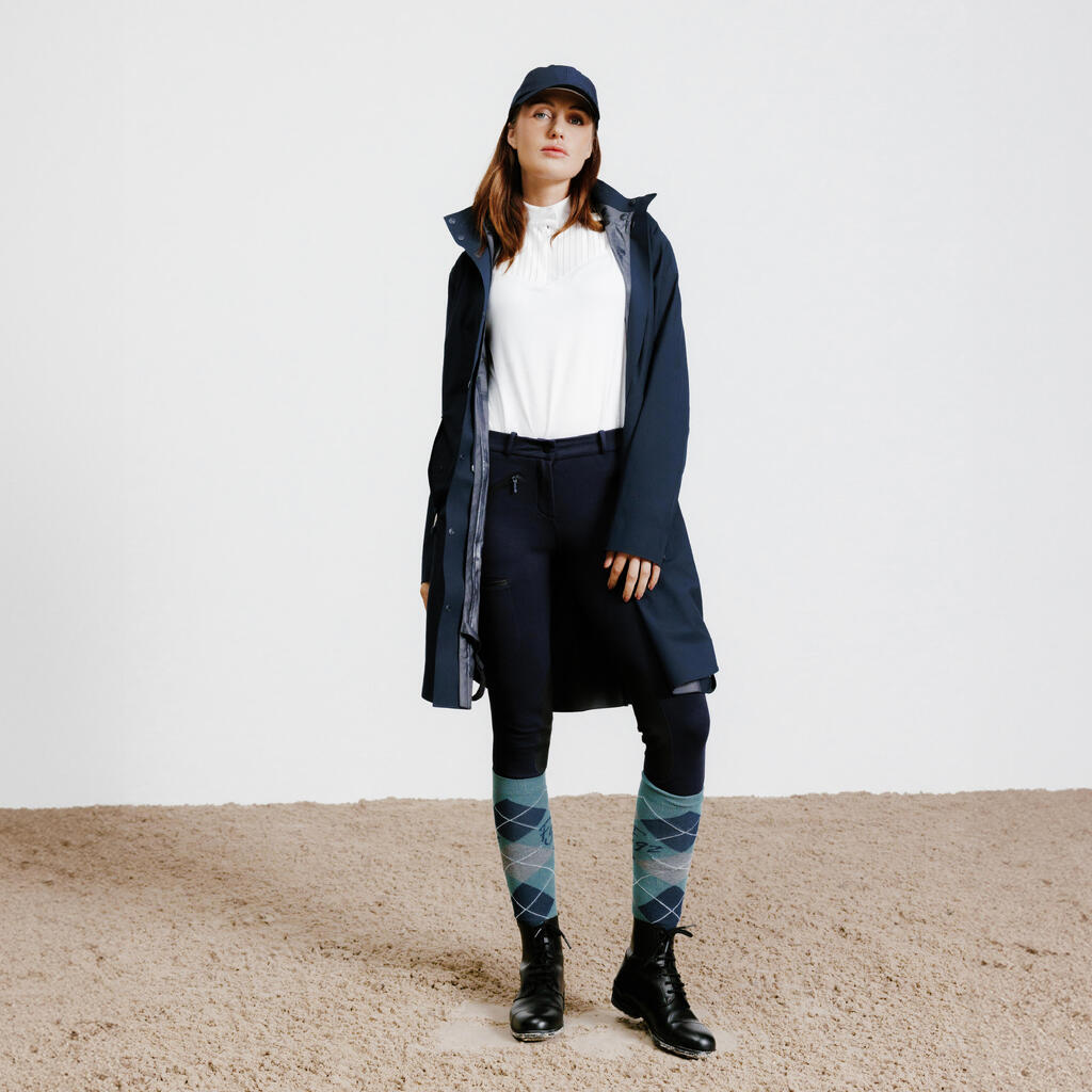 Pantalón Equitación 140 Mujer Azul Marino Badanas