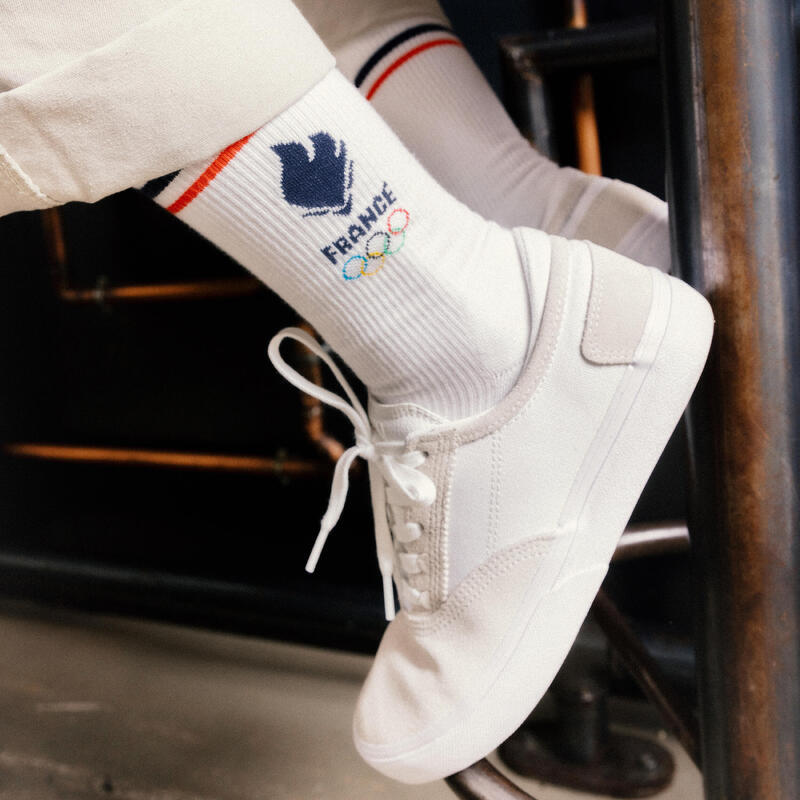 Chaussettes Equipe de France Olympique Adulte Mixte blanches