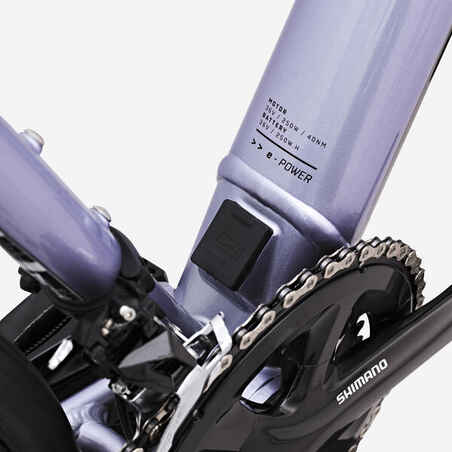 Moteriškas elektrinis plento dviratis „E EDR AF“ su 2 x 11 „105“, alyvinis