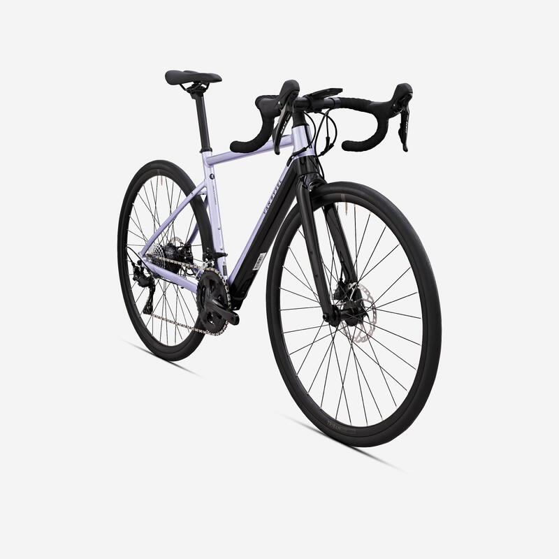 Bici da corsa a pedalata assistita donna E-EDR AF Shimano 105 2x11V lilla