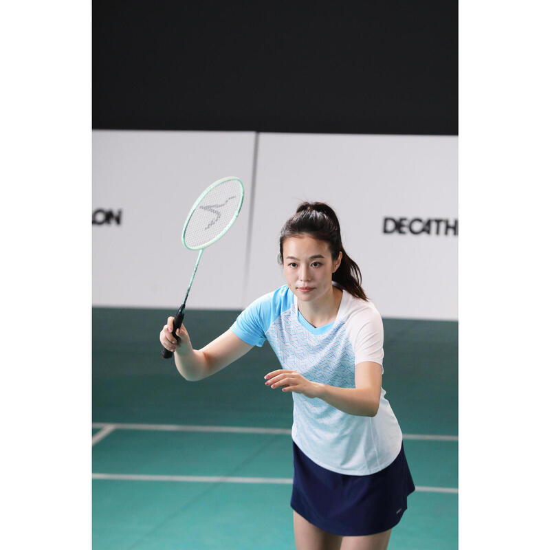 LITE Badminton T-shirt 560 Women White Aqua