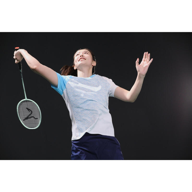 LITE Badminton T-shirt 560 Women White Aqua