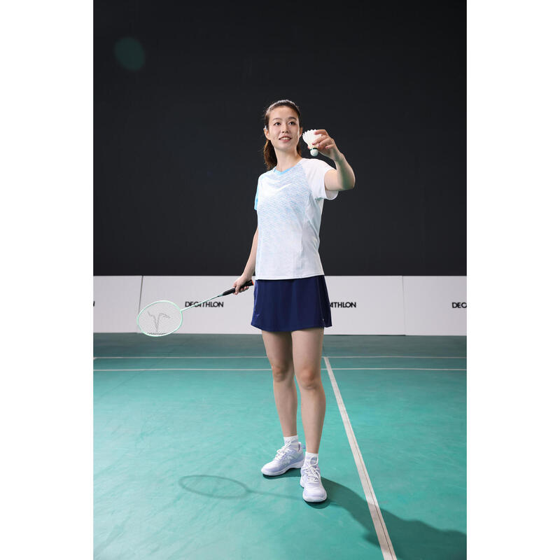 LITE Badminton T-shirt 560 Women White Aqua