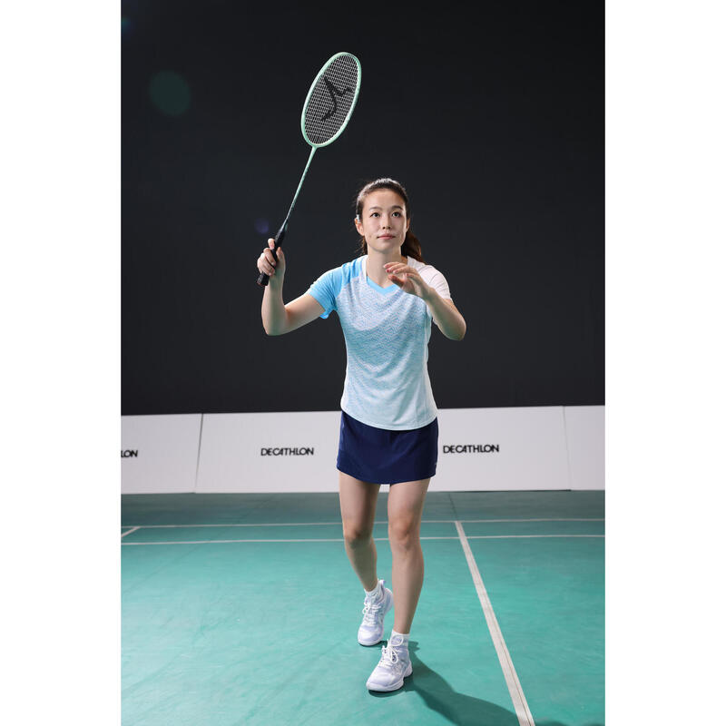 LITE Badminton T-shirt 560 Women White Aqua