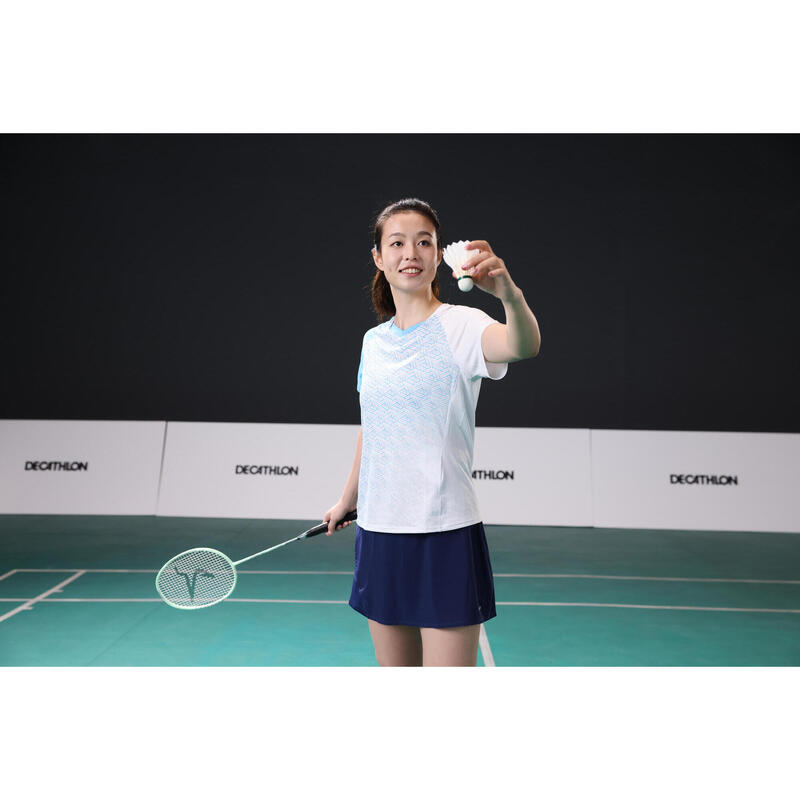 LITE Badminton T-shirt 560 Women White Aqua