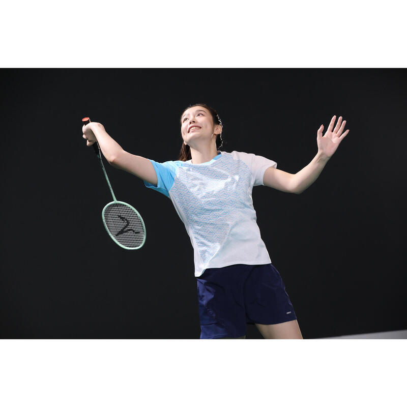 LITE Badminton T-shirt 560 Women White Aqua