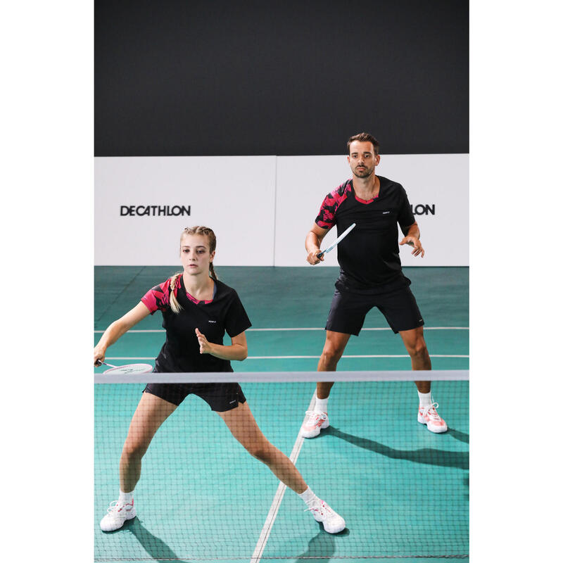 Damen Badminton T-Shirt - 560 schwarz/neon 