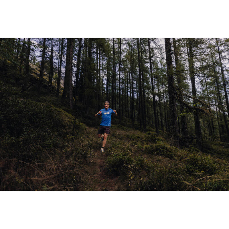 T-shirt de trail running résistant Homme - KIPRUN Run 500 Graph Bleu mer du sud