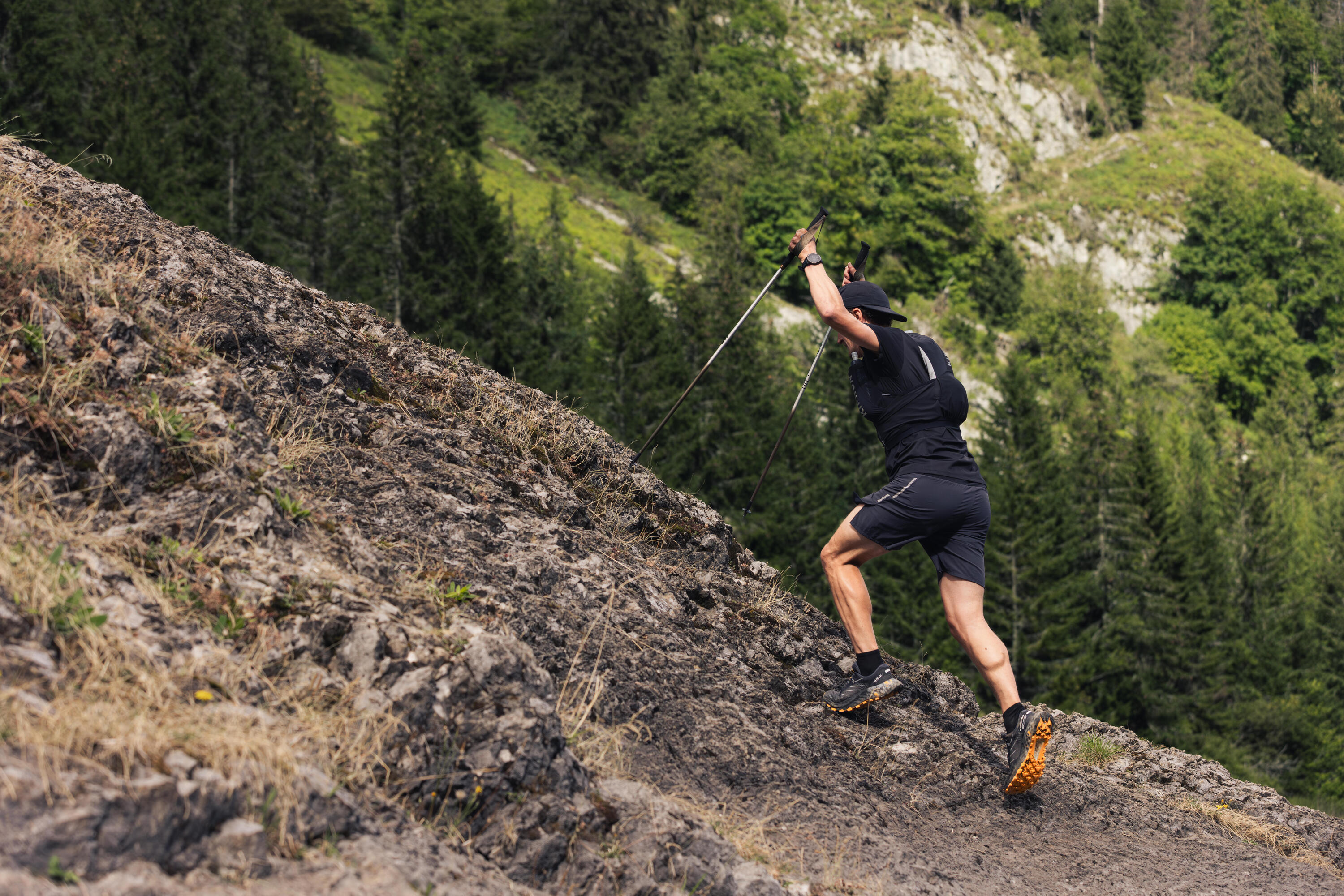 Faltbare Trailrunningstöcke aus Aluminium, 3-teilig - Kiprun 500 11/20