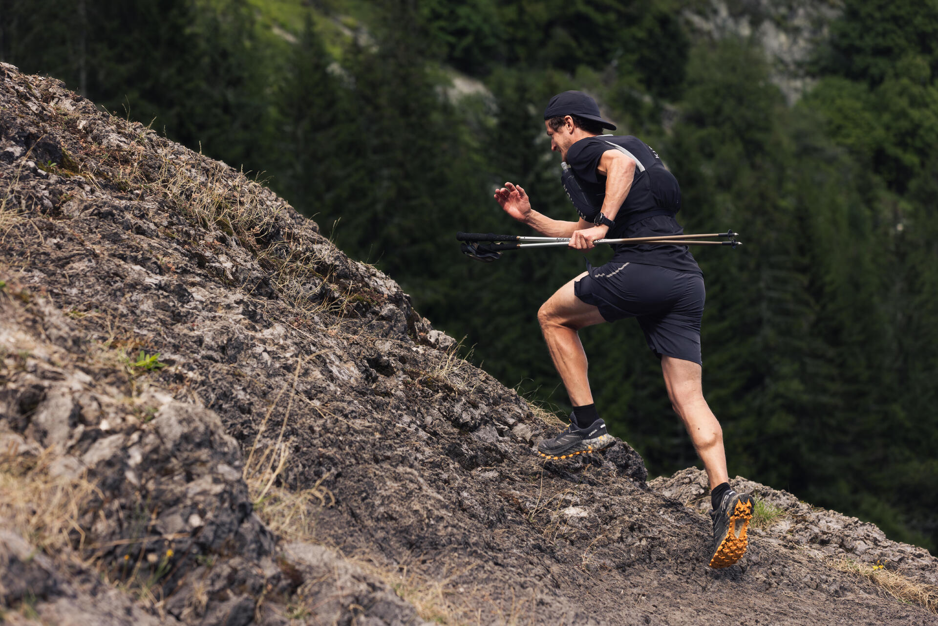 Woman trail running